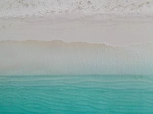 Preview wallpaper ocean, coast, aerial view, sand, wave, sea