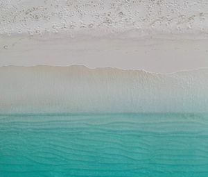 Preview wallpaper ocean, coast, aerial view, sand, wave, sea