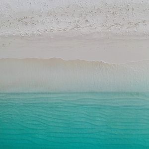 Preview wallpaper ocean, coast, aerial view, sand, wave, sea