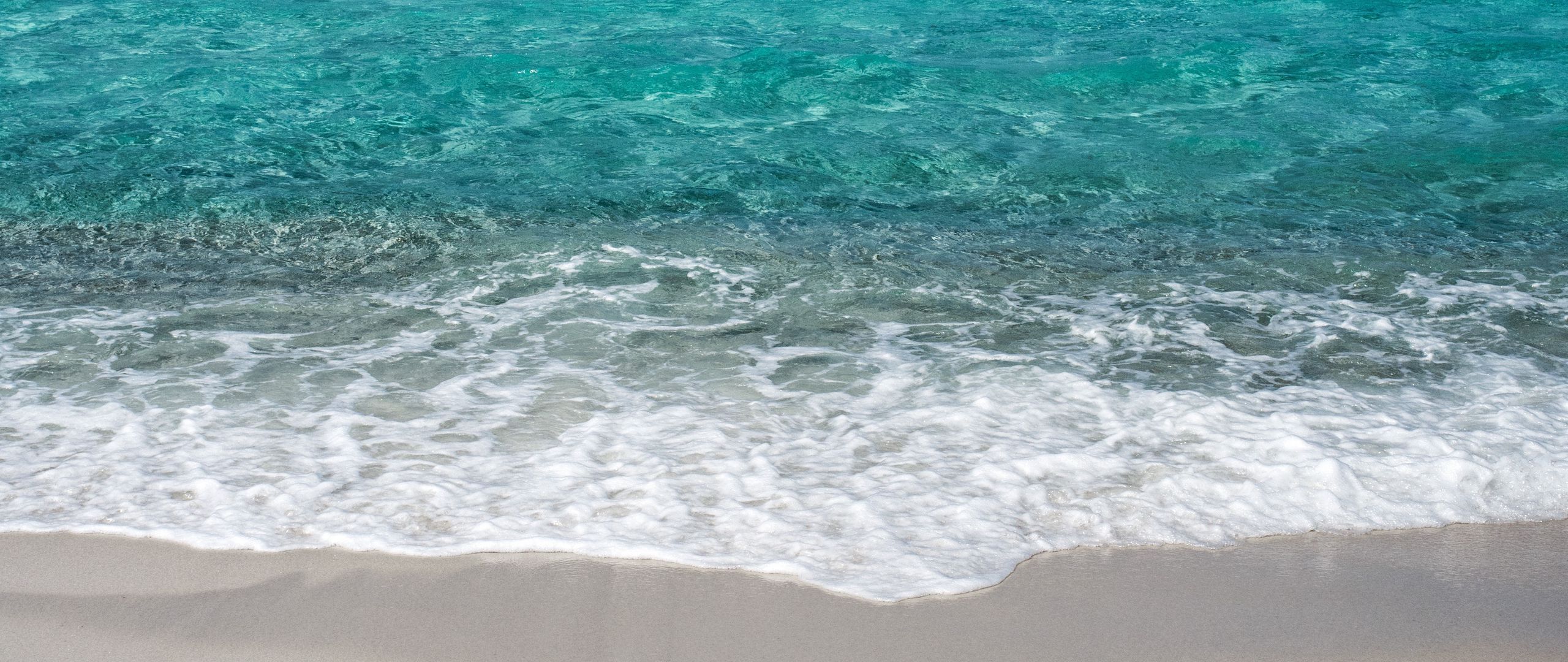 2560x1080 Wallpaper ocean, coast, sand, binalong bay, australia