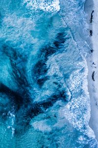 Preview wallpaper ocean, coast, top view, surf, water, blue