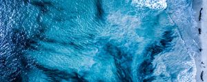 Preview wallpaper ocean, coast, top view, surf, water, blue