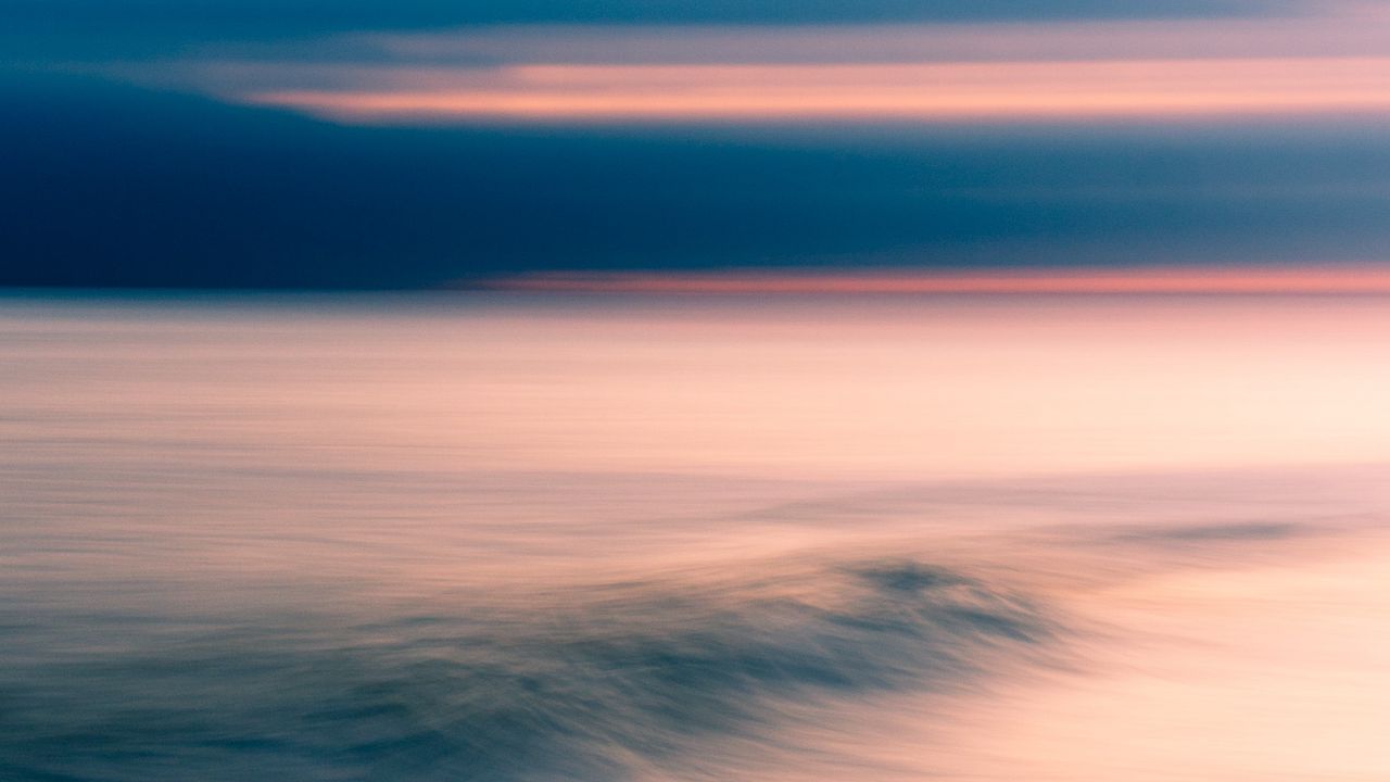 Wallpaper ocean, horizon, sunset, water, sky