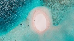 Preview wallpaper ocean, island, aerial view, water
