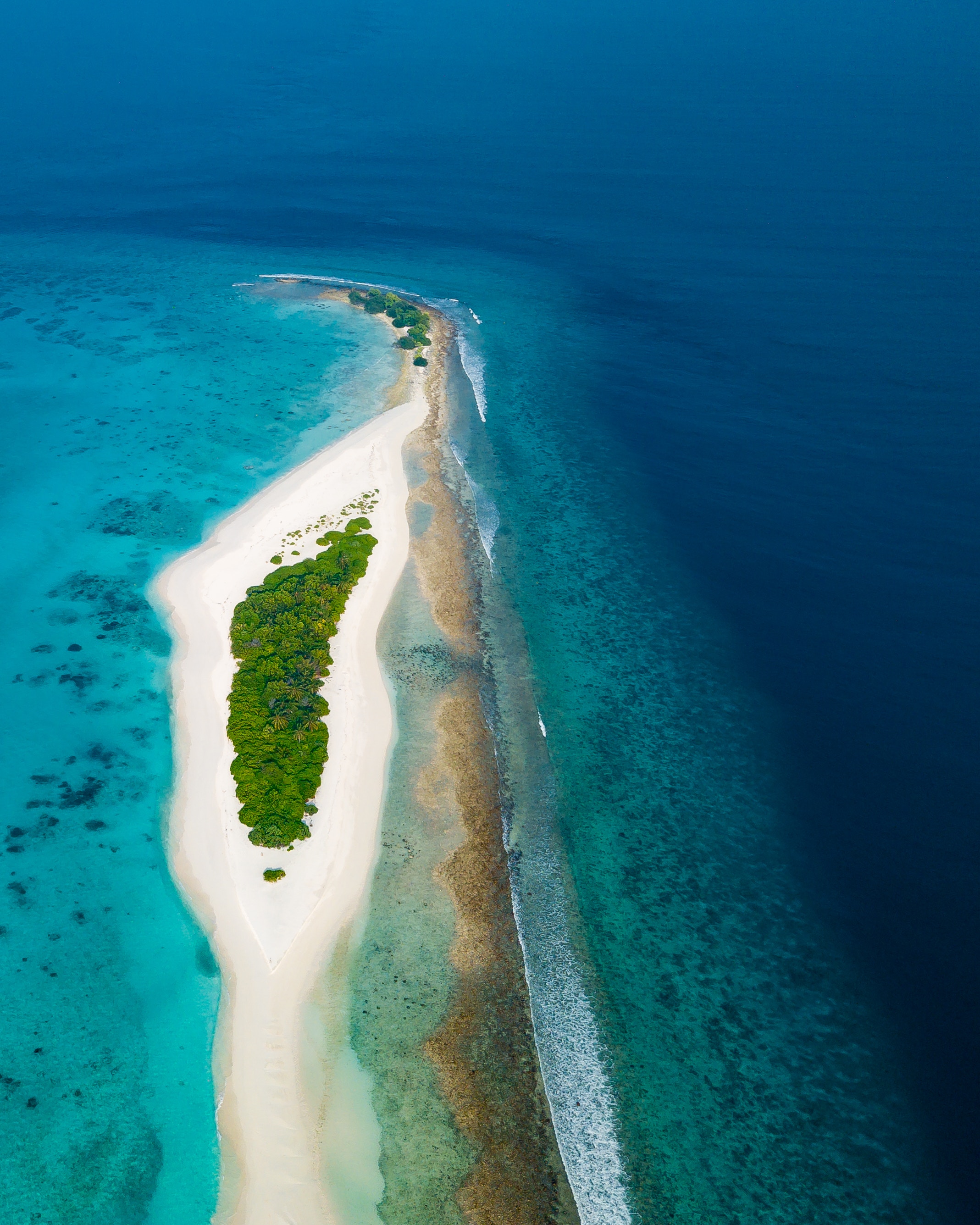 Download wallpaper 2137x2671 ocean, island, aerial view, water, tropics ...