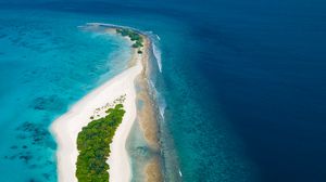 Preview wallpaper ocean, island, aerial view, water, tropics