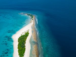 Preview wallpaper ocean, island, aerial view, water, tropics