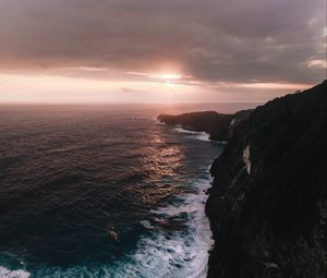 Preview wallpaper ocean, island, sunset, indonesia