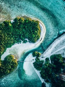 Preview wallpaper ocean, islands, aerial view, trees, water