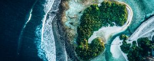 Preview wallpaper ocean, islands, aerial view, trees, water