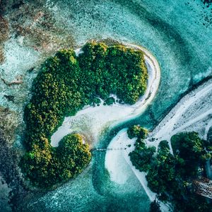 Preview wallpaper ocean, islands, aerial view, trees, water