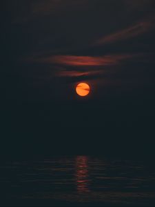 Preview wallpaper ocean, moon, sunset, night, sky, mumbai