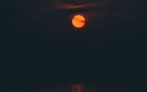 Preview wallpaper ocean, moon, sunset, night, sky, mumbai