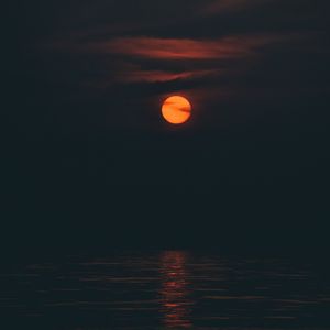 Preview wallpaper ocean, moon, sunset, night, sky, mumbai