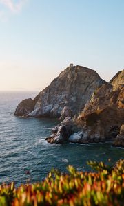 Preview wallpaper ocean, rocks, coast, cliff, water