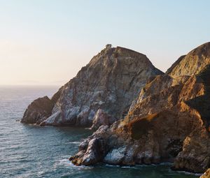 Preview wallpaper ocean, rocks, coast, cliff, water