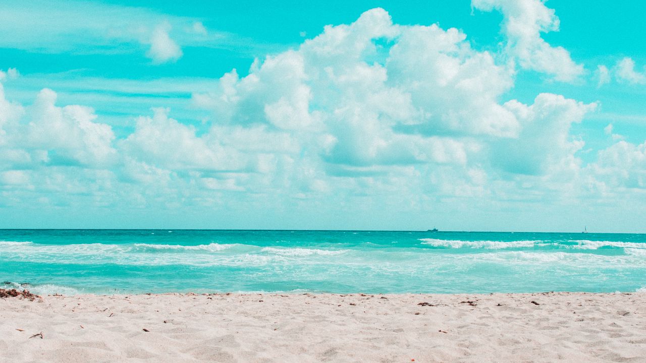 Wallpaper ocean, sand, horizon, miami