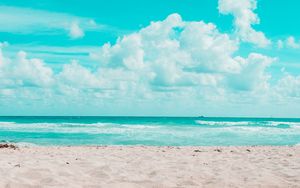 Preview wallpaper ocean, sand, horizon, miami