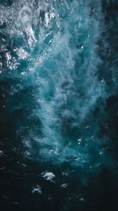 Preview wallpaper ocean, sea, aerial view, waves, water, splash