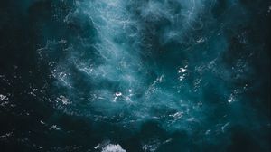 Preview wallpaper ocean, sea, aerial view, waves, water, splash