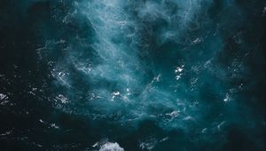 Preview wallpaper ocean, sea, aerial view, waves, water, splash