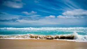 Preview wallpaper ocean, sea, gulf, waves, blue water, coast, beach