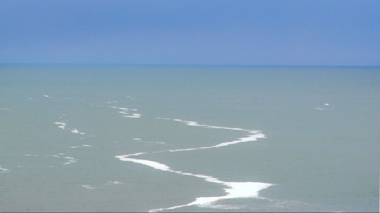 Wallpaper ocean, sea, horizon, wave, minimalism