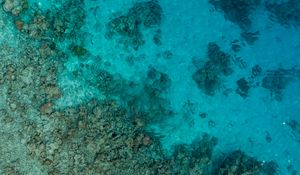 Preview wallpaper ocean, sea, top view, water, ripples, stones