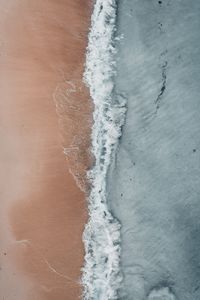 Preview wallpaper ocean, shore, aerial view, surf, wave, sand