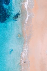 Preview wallpaper ocean, shore, top view, surf, foam