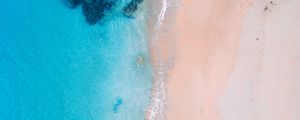 Preview wallpaper ocean, shore, top view, surf, foam