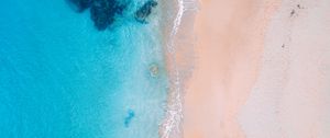 Preview wallpaper ocean, shore, top view, surf, foam