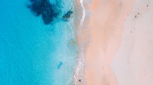 Preview wallpaper ocean, shore, top view, surf, foam