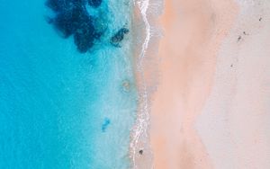 Preview wallpaper ocean, shore, top view, surf, foam