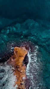 Preview wallpaper ocean, shore, top view, surf, water, stones