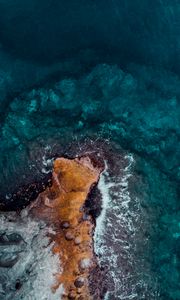 Preview wallpaper ocean, shore, top view, surf, water, stones