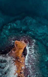 Preview wallpaper ocean, shore, top view, surf, water, stones