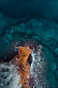 Preview wallpaper ocean, shore, top view, surf, water, stones