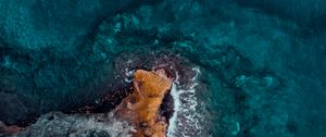 Preview wallpaper ocean, shore, top view, surf, water, stones