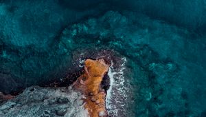 Preview wallpaper ocean, shore, top view, surf, water, stones