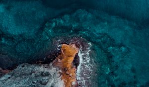 Preview wallpaper ocean, shore, top view, surf, water, stones