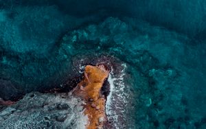 Preview wallpaper ocean, shore, top view, surf, water, stones