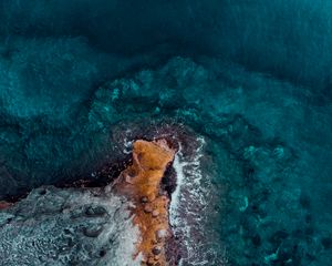 Preview wallpaper ocean, shore, top view, surf, water, stones