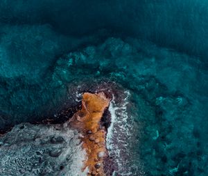 Preview wallpaper ocean, shore, top view, surf, water, stones