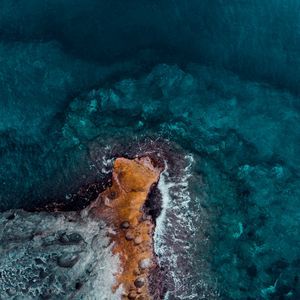 Preview wallpaper ocean, shore, top view, surf, water, stones