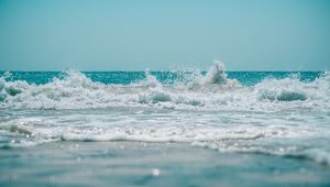 Preview wallpaper ocean, splash, spray, water, shore, foam