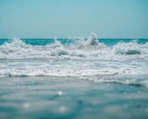 Preview wallpaper ocean, splash, spray, water, shore, foam