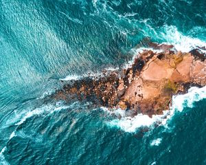 Preview wallpaper ocean, stones, surf, top view