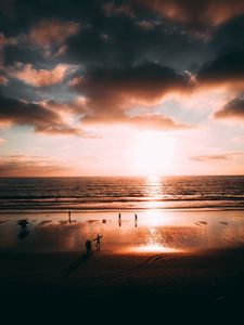 Preview wallpaper ocean, sunset, shore, la jolla, san diego, california, united states