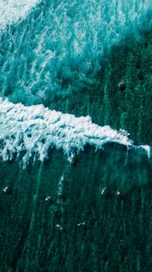 Preview wallpaper ocean, surf, aerial view, boats